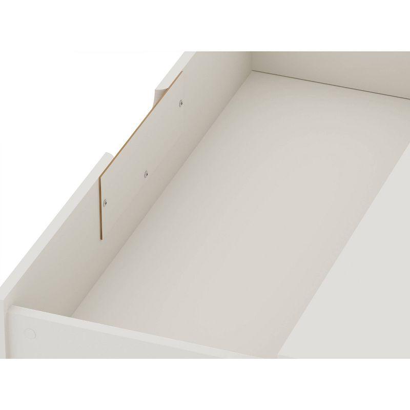 Rockefeller Dresser Off-White/Natural - Manhattan Comfort: Mid-Century 3-Drawer Bedroom Storage
