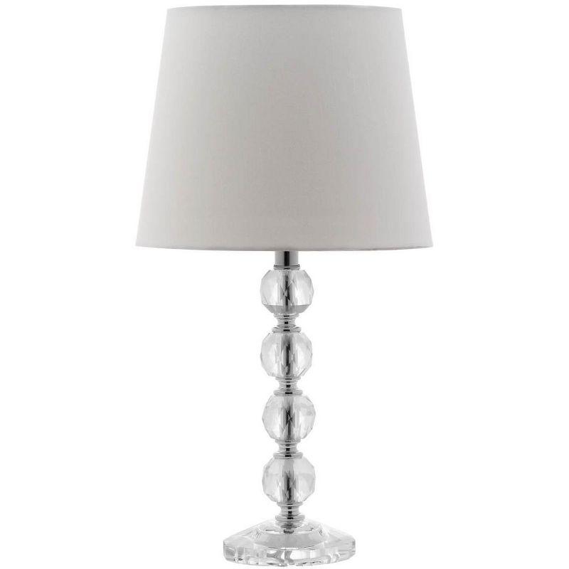 Nola 16" Clear Crystal Ball Table Lamp Set with White Shades