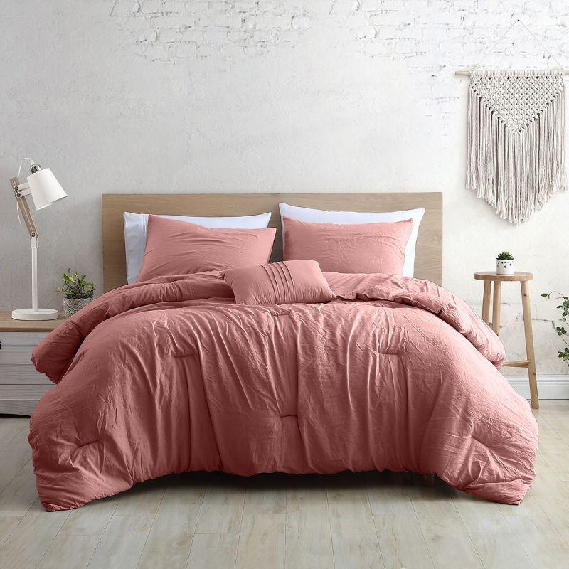 Queen Dark Rose Microfiber Down Alternative Comforter Set