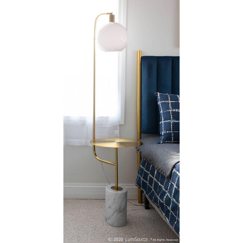 Symbol Contemporary/Glam Floor Lamp with Integrated Table & Marble Base - LumiSource: Tall, LED, UL Listed