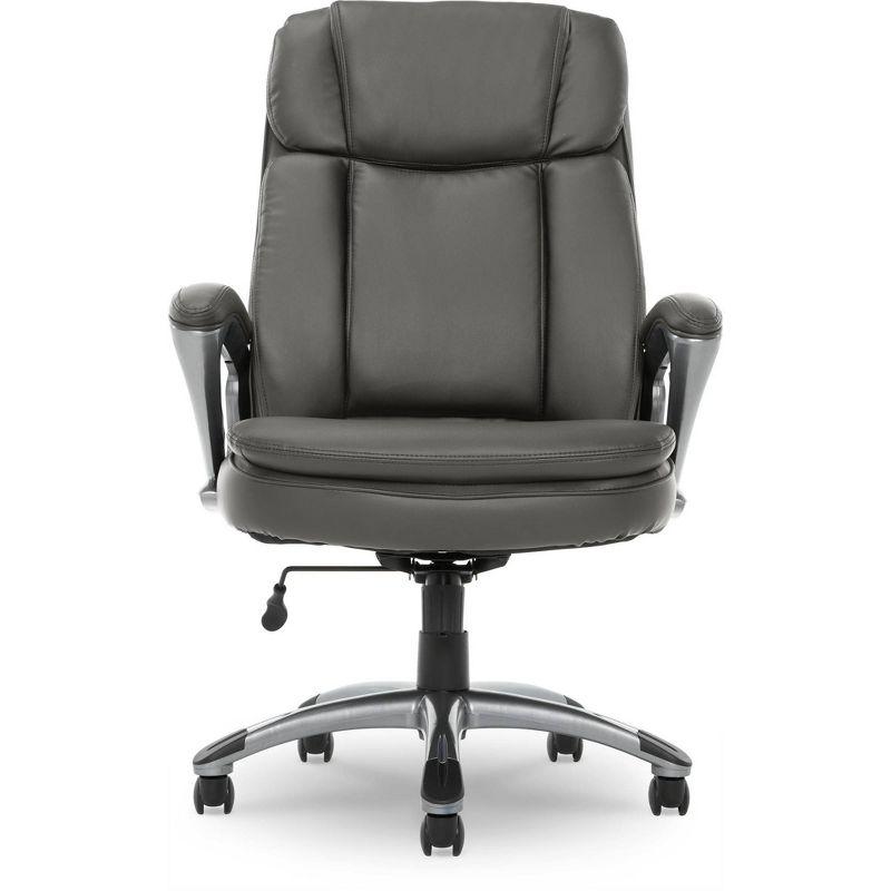 Big and Tall Executive Office Chair Opportunity Gray - Serta: Heavy-Duty, Ergonomic with Lumbar Support, Fixed Arms