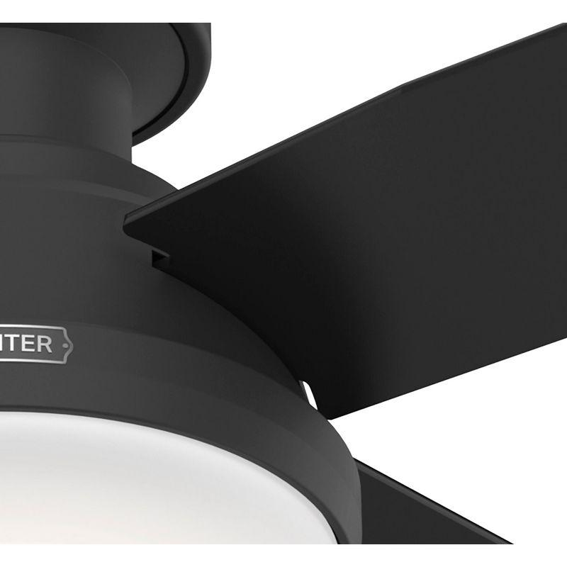 Dempsey Low Profile 44" 4 - Blade Indoor Flush Mount Small Room Ceiling Fan with Lights and Remote