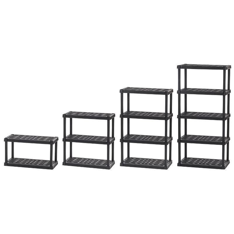 IRIS USA 5-Tier Shelving Unit, 73" Fixed Height, 36"L x 18"W x 73"H, Made with Recycled Materials, Black