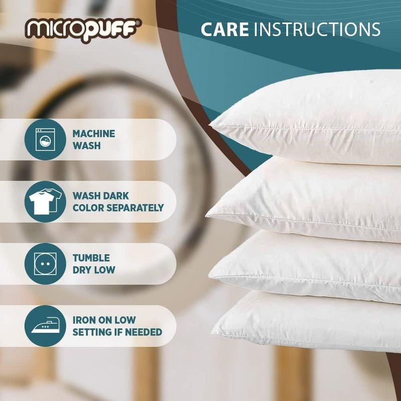 Micropuff 100% Microfiber Pillow Case – White (2 pack)