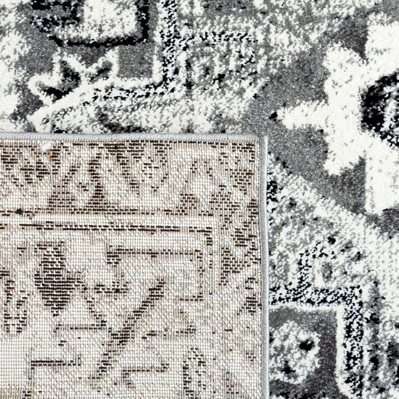 Vintage Hamadan VTH211 Power Loomed Indoor Area Rug - Grey/Ivory - 6'7"x6'7" - Safavieh