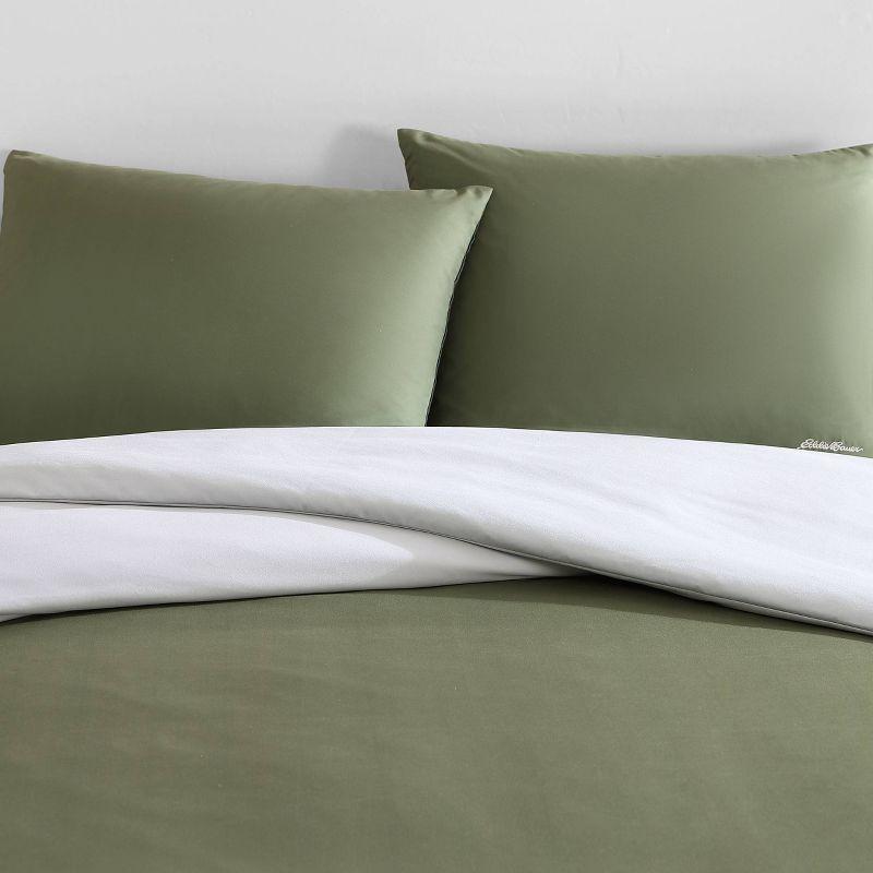 Eddie Bauer Skyline Stripe Reversible Green Duvet Cover Set