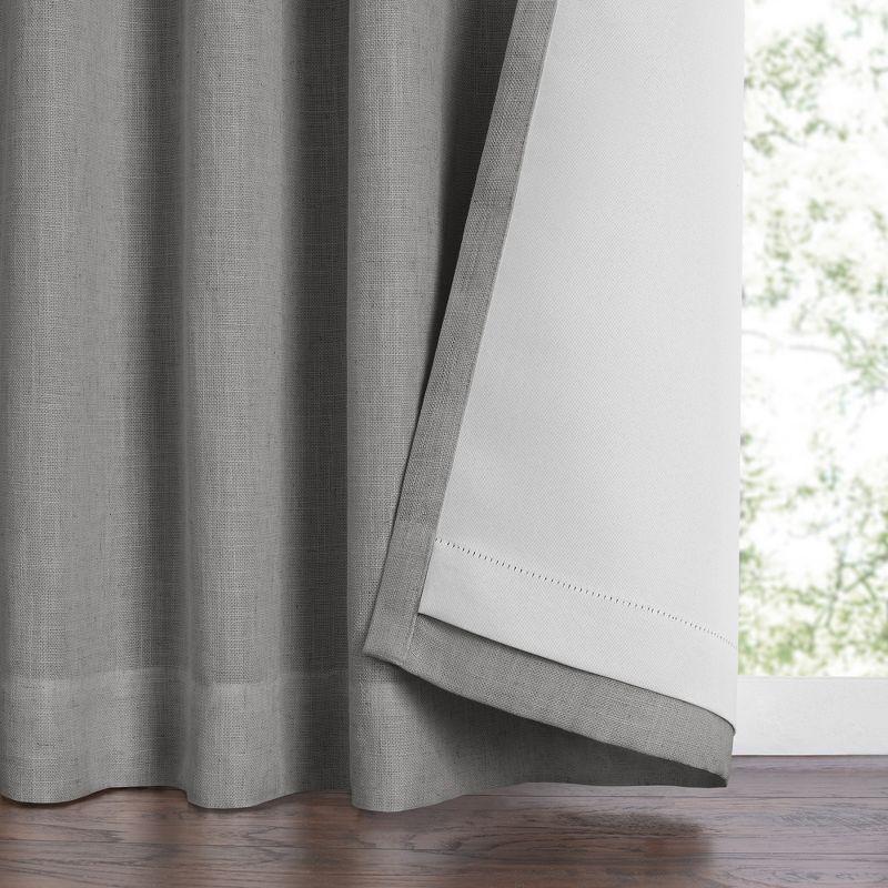 Harrow Solid Texture Room Darkening  Single Window Curtain Panel - 52" x 84" - Dark Gray - Elrene Home Fashions