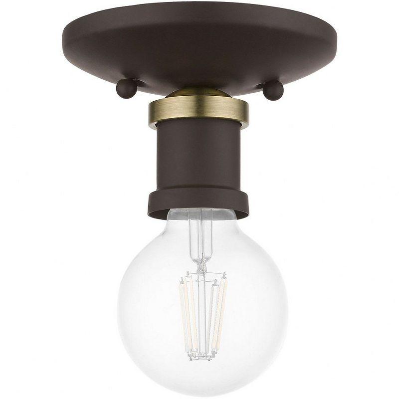 Livex Lighting Lansdale 1 - Light Flush Mount in  Bronze/Antique Brass