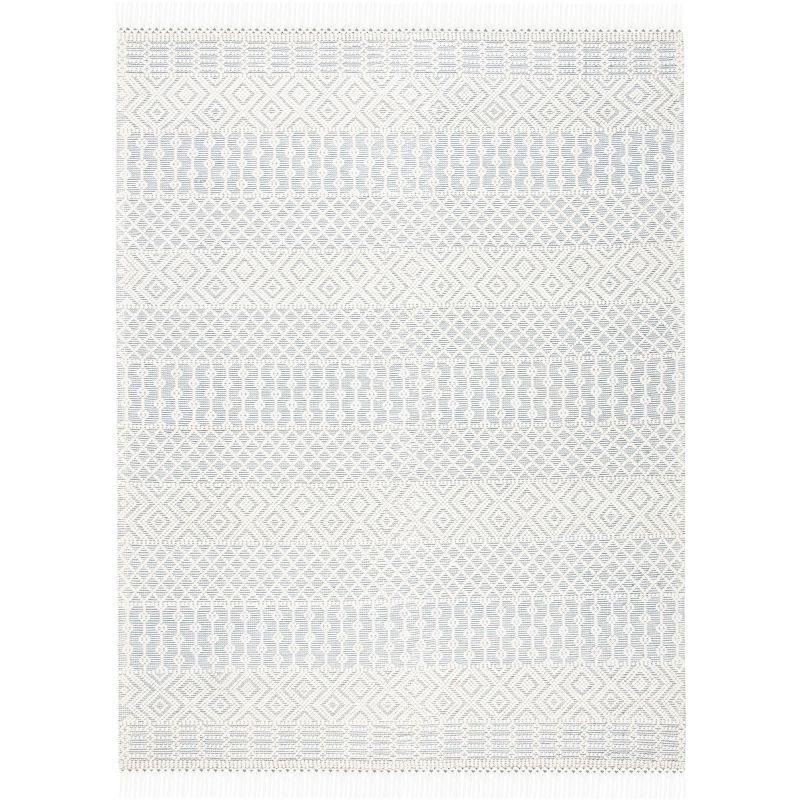 Ivory and Grey Hand-Tufted Wool Area Rug, 6' x 9', Easy Care and Reversible