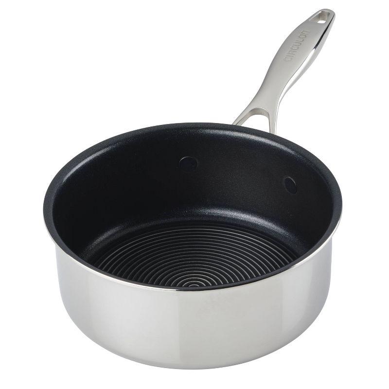 Circulon SteelShield C-Series 2qt Clad Tri-Ply Nonstick Saucepan with Lid: Induction & Oven Safe, Stainless Steel Handle