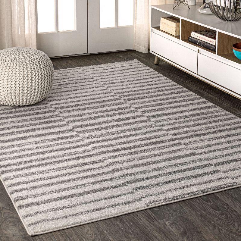 Lyla Offset Stripe Area Rug  - JONATHAN Y