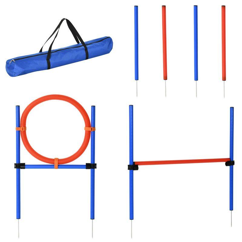 PawHut Small Blue and Orange Dog Agility Training Set