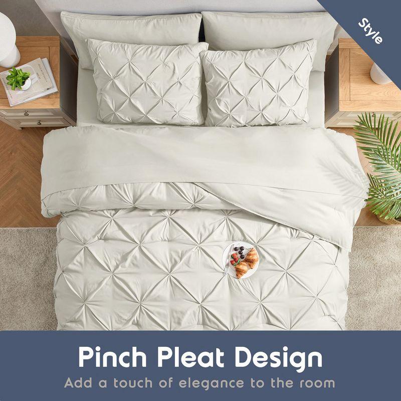 Nestl Bed in a Bag Pinch Pleat, 7 Piece Bedding Set