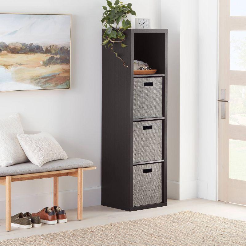 13" x 13" Fabric Bin Woven Texture Dark Gray - Brightroom™: 13 Inch Storage Cube, Decorative Storage, No Assembly