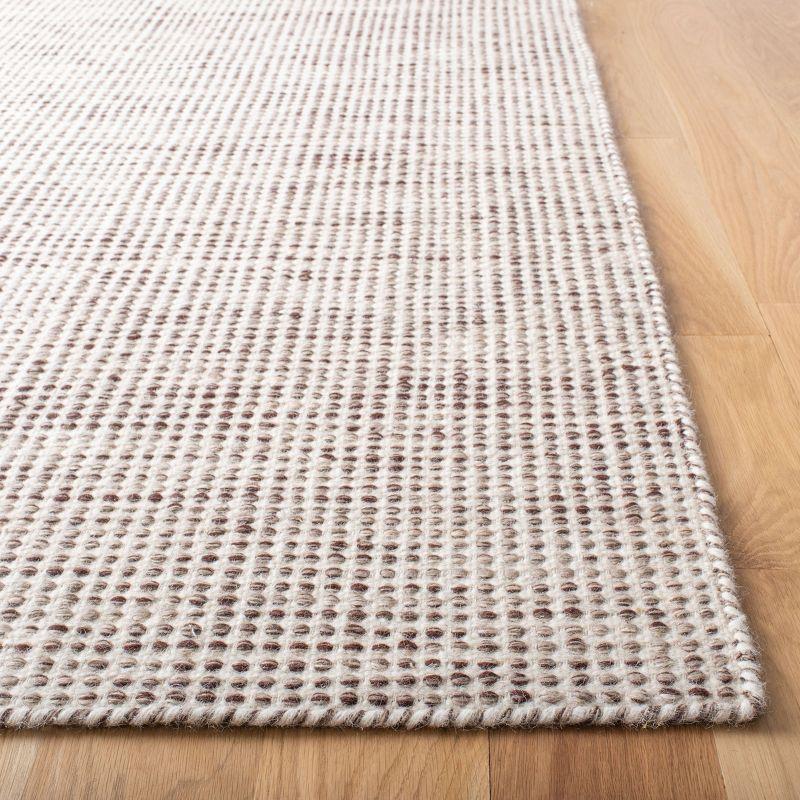 Ivory and Brown Handmade Tufted Wool Rectangular Rug