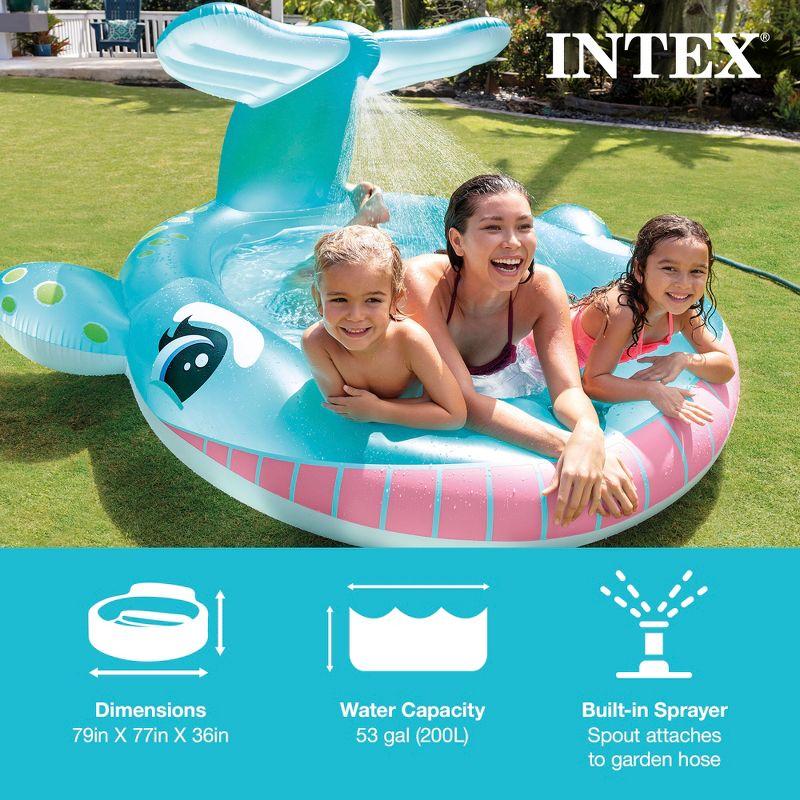 Intex Intex 57440EP 79" x 77" x 36" Inflatable Whale Spray Kiddie Pool for Kids 2+