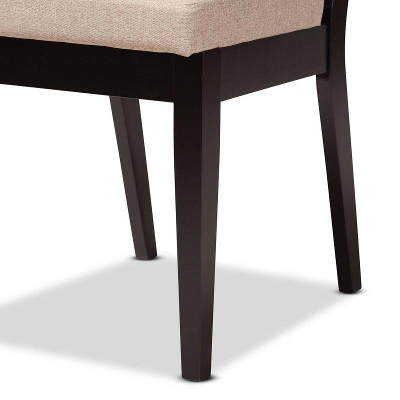 2pc Octavia Wood Dining Chair Set Sand/Dark Brown - Baxton Studio