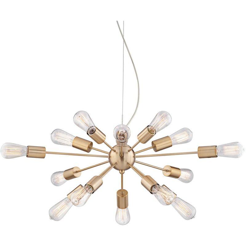 Gold Mid-Century Modern Sputnik 15-Light LED Chandelier