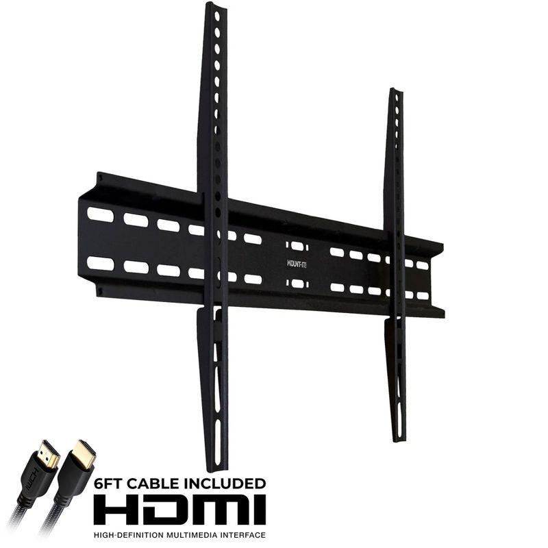 Black Fixed Wall Mount for Holds up to 77 lbs