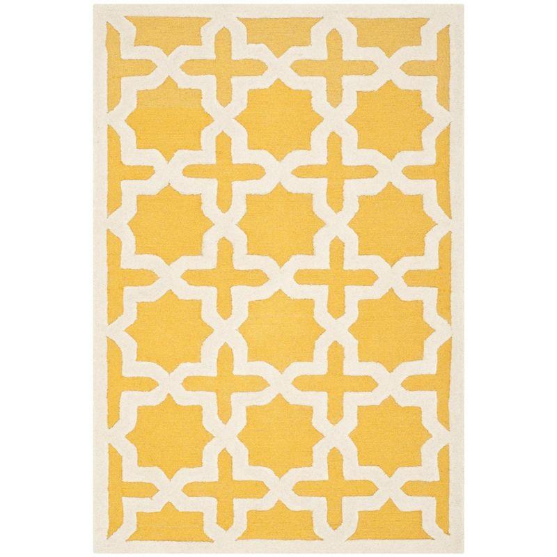 Cambridge CAM125 Tufted Indoor Area Rug - Gold/Ivory - 4'x6' - Safavieh