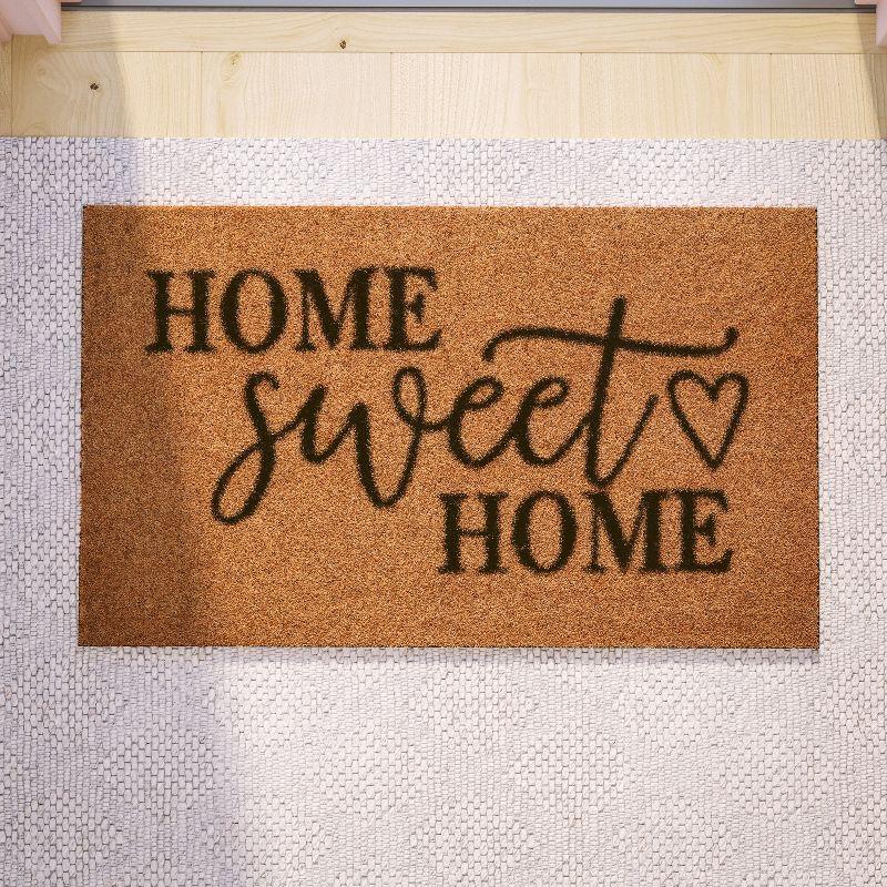 Flash Furniture Harbold 18" x 30" Indoor/Outdoor Coir Doormat with Home Sweet Home Message and Non-Slip Backing