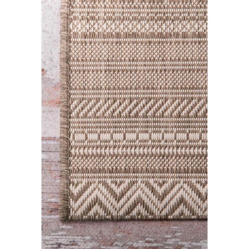 Reversible Erlinda 8' Square Beige Synthetic Area Rug