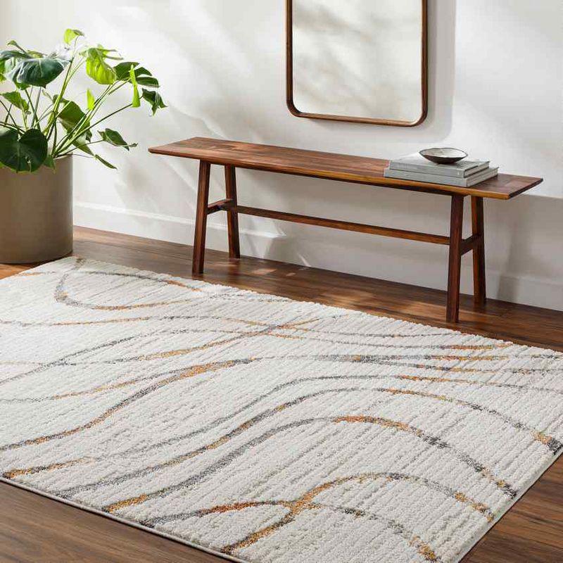 Nakeia Light Beige and Gray Woven Rectangular Area Rug 5'3" x 7'