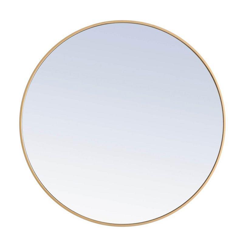 Elegant Lighting Metal frame Round Mirror 36 inch Brass finish