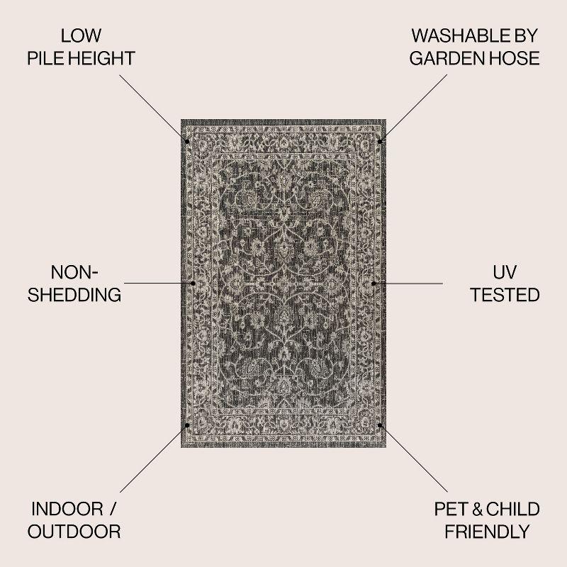 Palazzo Vine and Border Textured Weave Indoor/Outdoor Area Rug  - JONATHAN Y