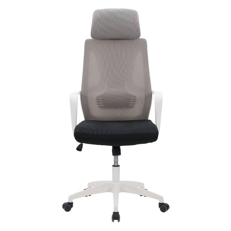 ErgoComfort 24" Swivel Mesh Office Chair with Lumbar Support, Gray and Black