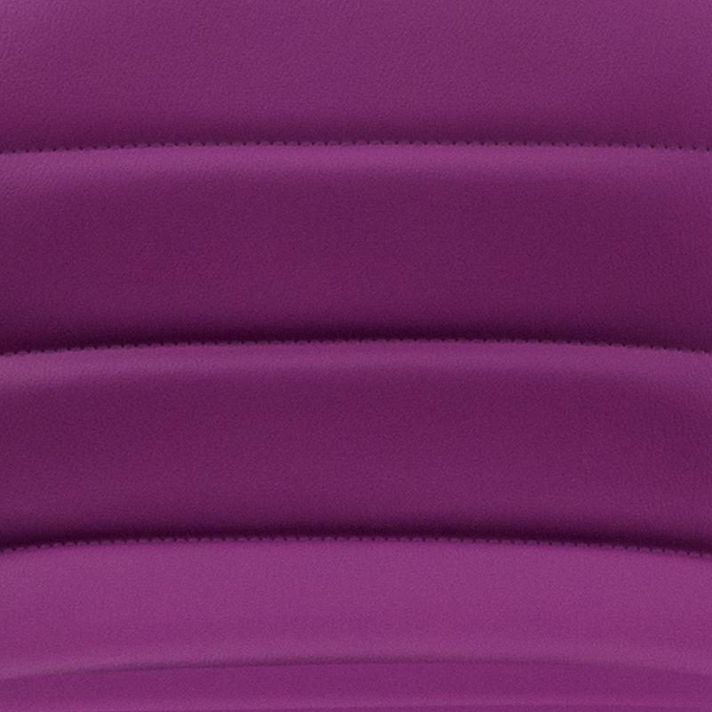Flash Furniture Modern Purple Vinyl Adjustable Bar Stool with Back, Counter Height Swivel Stool with Chrome Pedestal Base