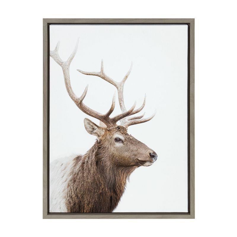 Sylvie Stag Profile Framed Canvas by Amy Peterson Art Studio - Kate & Laurel All Things Decor