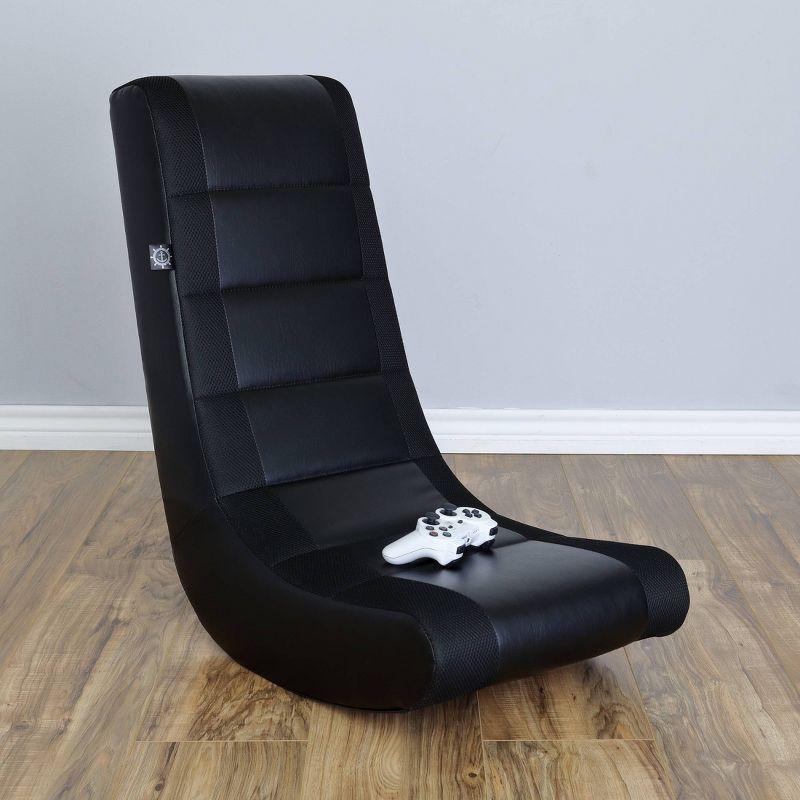 Video Rocker Gaming Chair Black - The Crew Furniture: Ergonomic Rocking Design, No Assembly Required