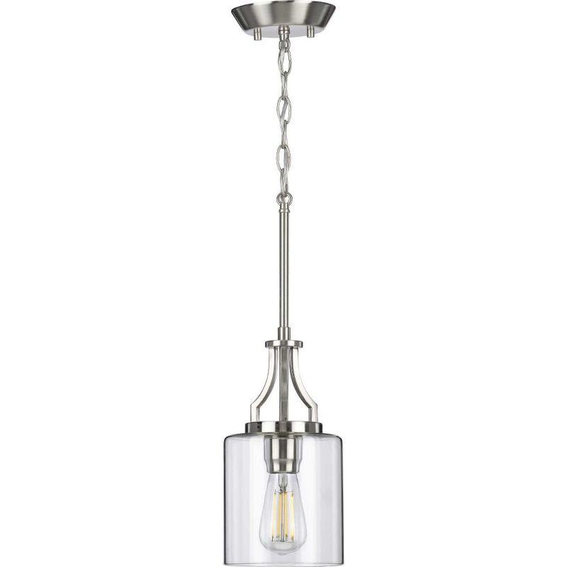 Progress Lighting Lassiter 1-Light Mini-Pendant, Matte Black, Clear Glass Shade