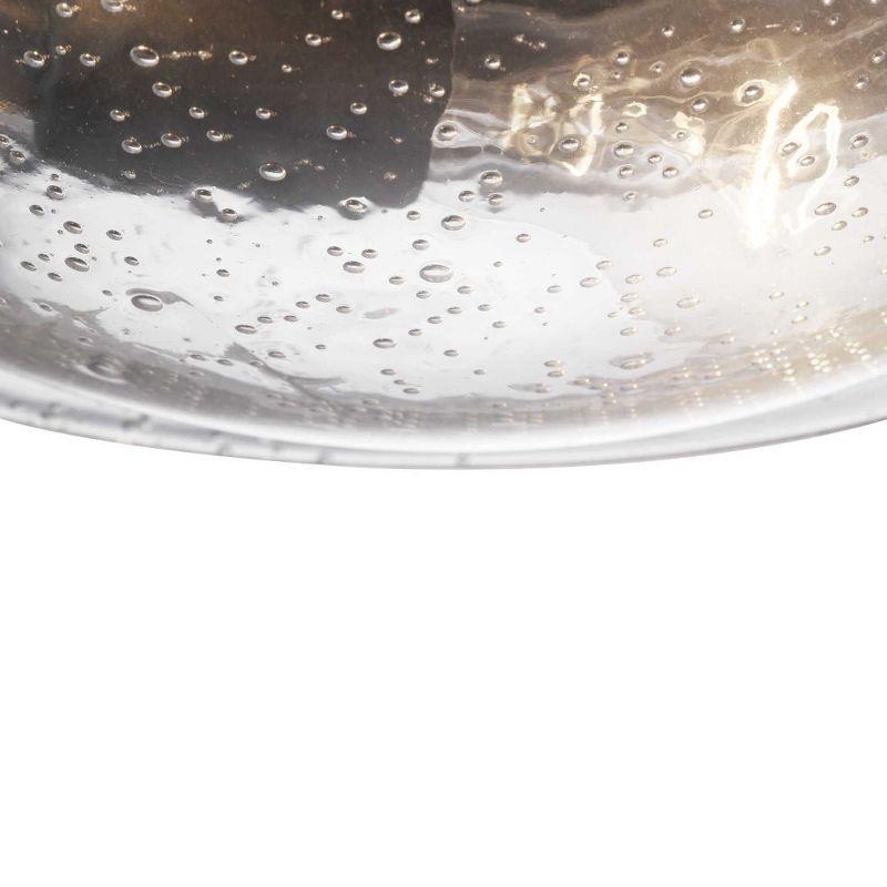 Progress Lighting Weldon 2-Light Flush Mount Ceiling Light in Black with Clear Seeded Glass