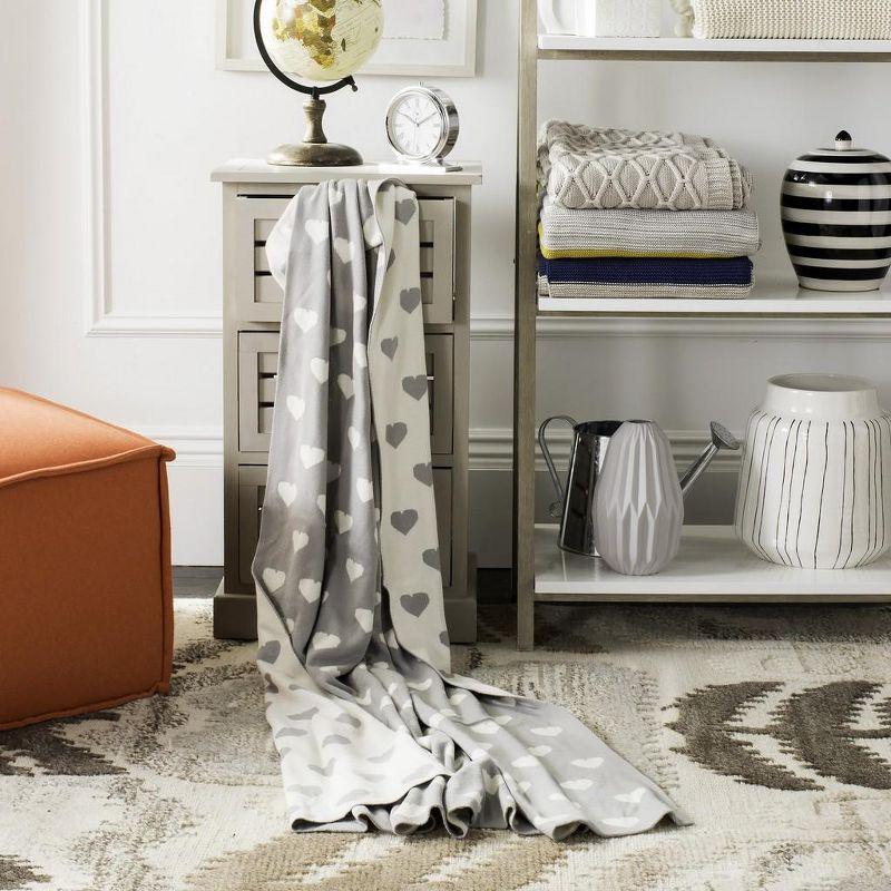 Truelove Knit Throw Blanket - Light Grey/Natural - 50" x 60" - Safavieh .