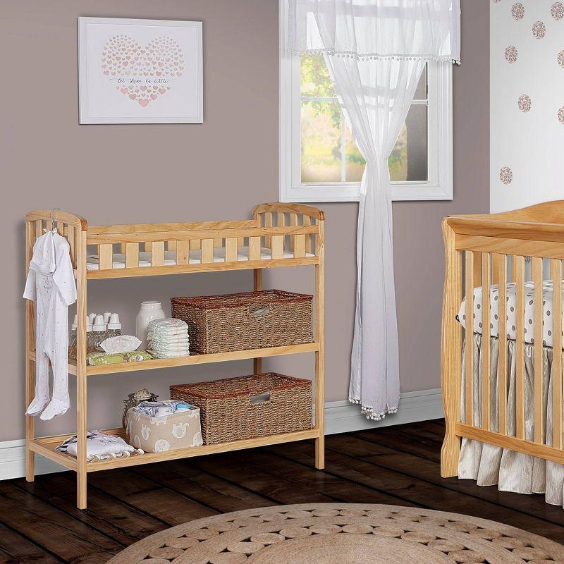 Compact Emily Natural Pine Wood Changing Table with Safety Strap