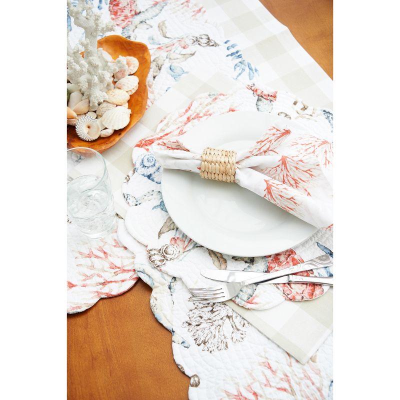 Nautical Critter Cotton Scallop Table Runner