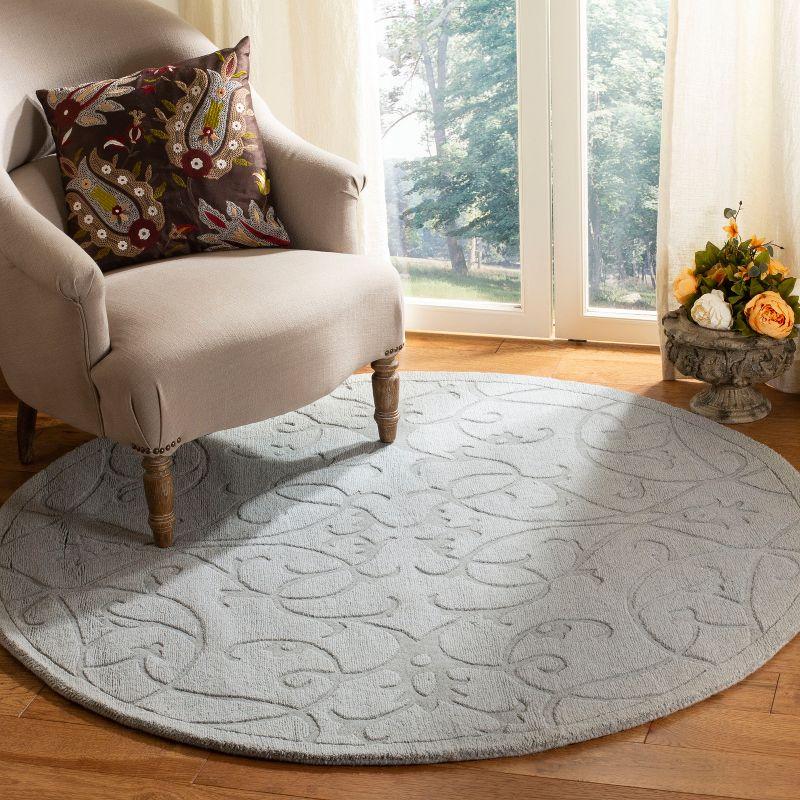 Impressions IM341 Hand Loomed Area Rug - Grey - 5' round - Safavieh.