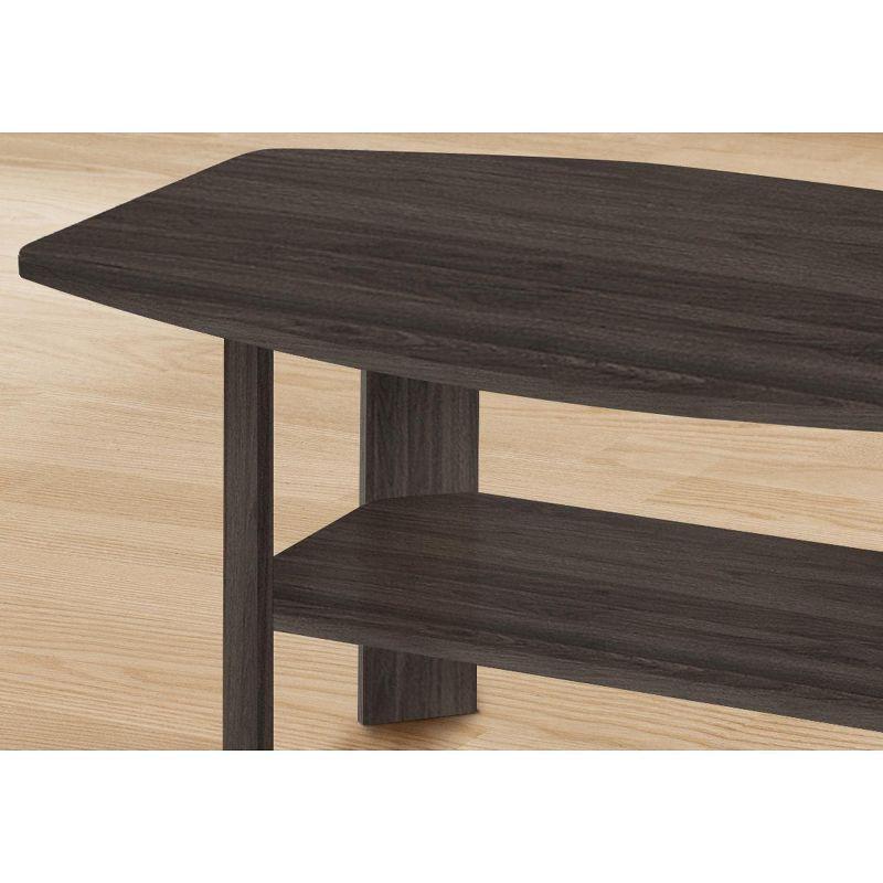 Monarch Specialties Table Set 3Pcs Set Coffee End Side Accent Living Room Laminate Brown Transitional