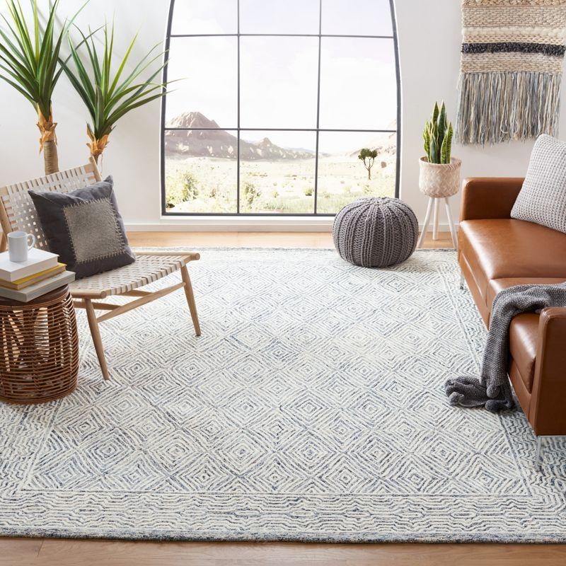 Hand-Tufted Capri Blue Wool 8' x 10' Rectangular Area Rug