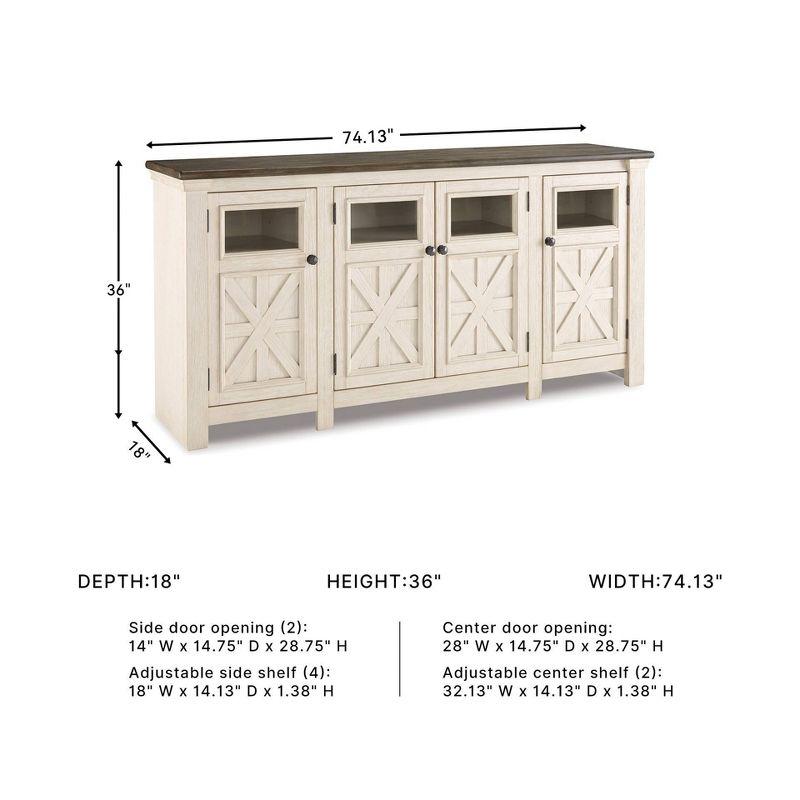 Bolanburg Extra Large TV Stand for TVs up to 74" Off White: Entertainment Center - Signature Design by Ashley
