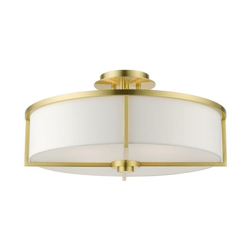 Livex Lighting Wesley 4 - Light Semi-Flush Mount in  Satin Brass