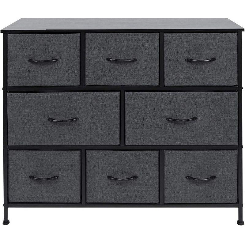 Sorbus 8 Drawers Wide Dresser - Organizer Unit with Steel Frame Wood Top and handle, Fabric Bins - Amazing for household decluttering