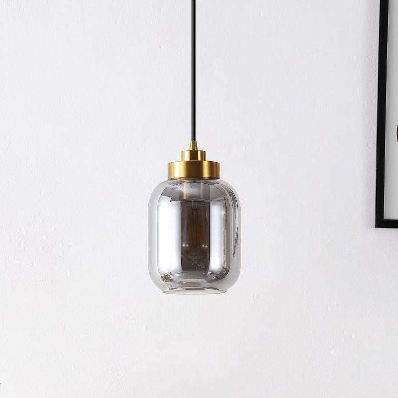 Ethyx 6 Inch Pendant - Smoke Grey/Brass - Safavieh.