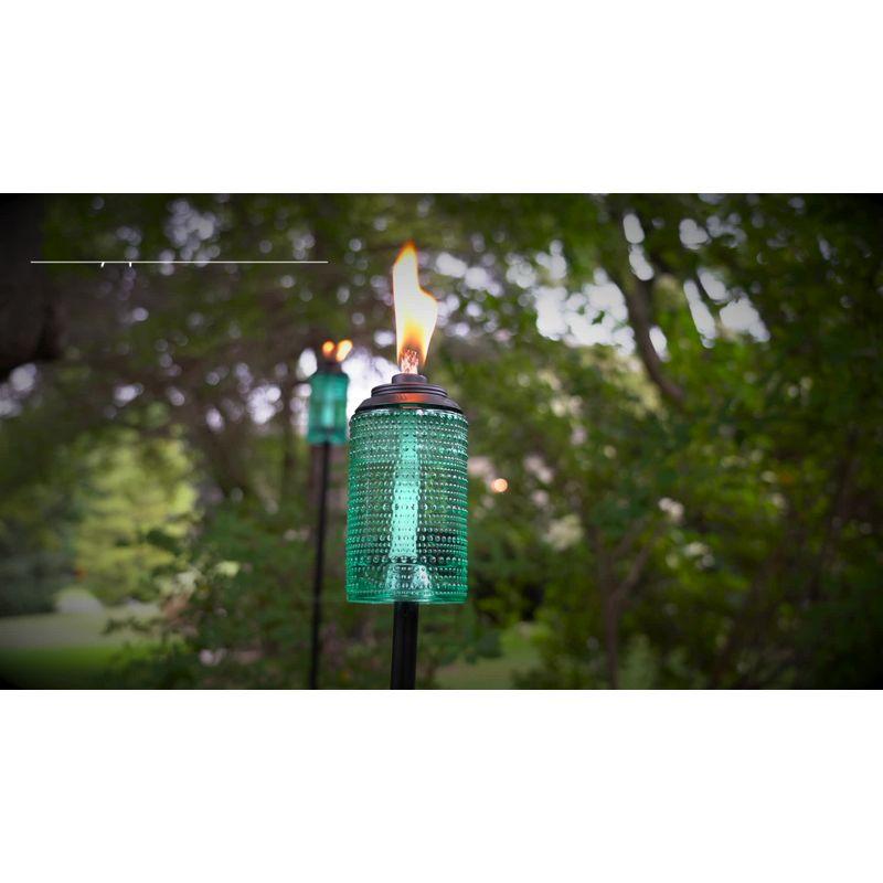 TIKI Simply Glass Torch: Outdoor Stake Torches, Refillable, Kerosene/Lamp Oil Powered, Matte Finish