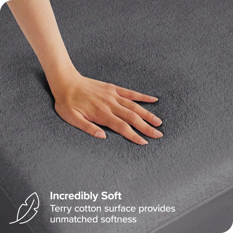 Breathable Waterproof Grey Twin XL Mattress Protector by Bare Home