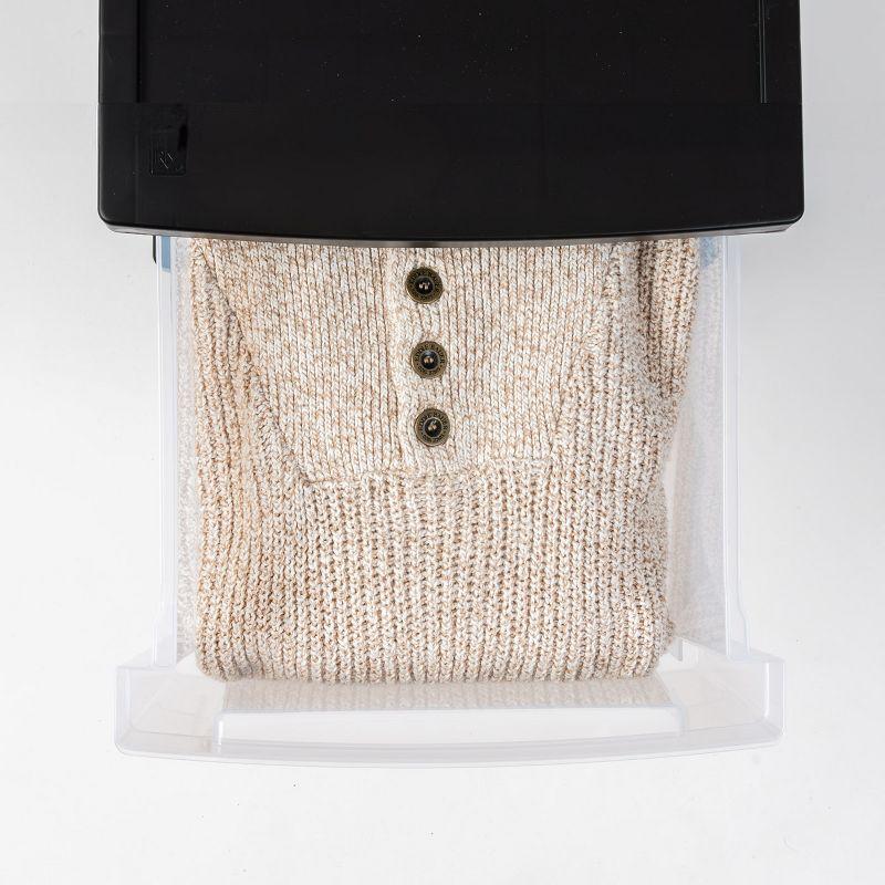 IRIS USA 3-Drawer Plastic Storage Dresser, 2-Pack, Standing Organizer Storage Container Bin with Drawers for Clothes Crafts Classroom, Black/Clear