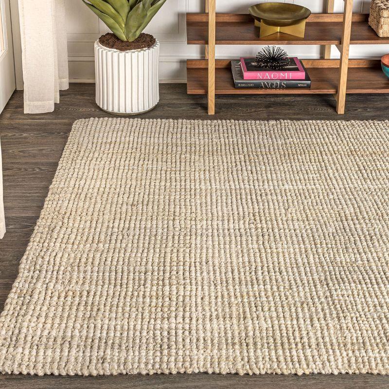 Ivory Braided Handmade Reversible Jute 8' x 10' Rug