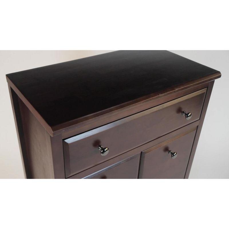 Addison Storage Bench with 3 Section - Dark Espresso - Winsome: Entryway Organizer, Bedroom Faux Leather Ottoman